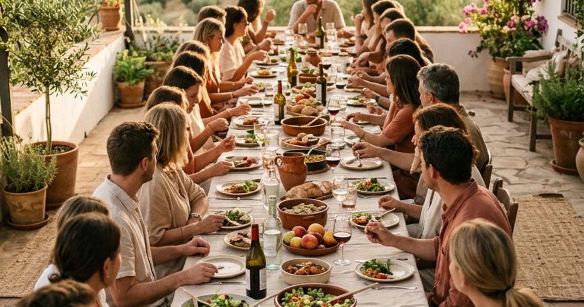 Un grupo de amigos celebrando en una mesa: un regalo de despedida de soltera o soltero original
